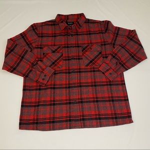 Brixton Archie Men’s XL Red and Black Long Sleeve Flannel